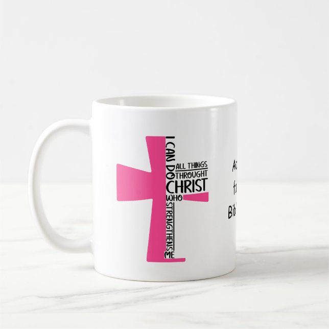 Christian Coffee Mug, Personalised Christian Mug (Left)