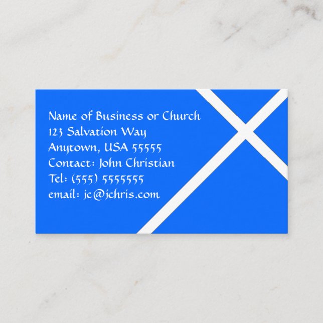 Christian Company Pastor or Church White Cross Business Card (Front)