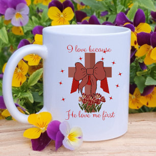 Christian Coquette cross Bible verse Valentines  Coffee Mug