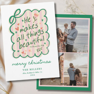 Christian Coquette Jesus Bible Quote Family Photo Holiday Card