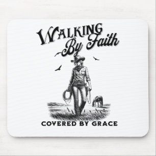 Christian Cowgirl Bible Verse Western Jesus Faith  Mouse Pad