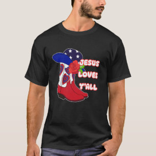 Christian Cowgirl, Cute Jesus Loves Y'all, Patriot T-Shirt