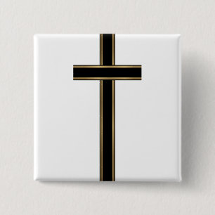 Christian cross 15 cm square badge