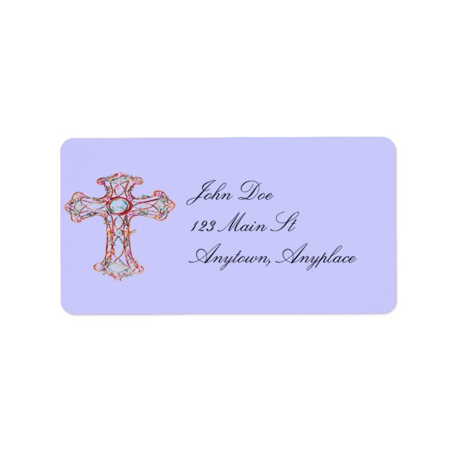Christian Cross Address Label (Front)