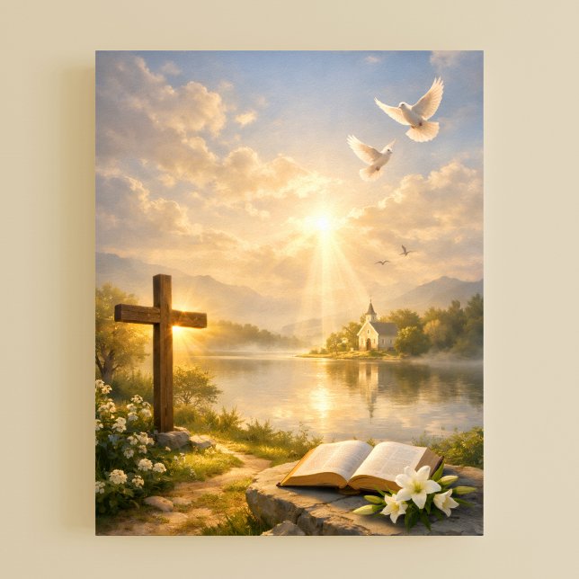 Christian Cross and Bible Sunrise Poster (Creator Uploaded)