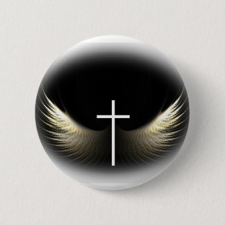 Christian Cross and Holy Spirit 6 Cm Round Badge