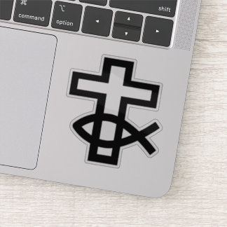 Christian Cross and Ichthus Fish Symbol