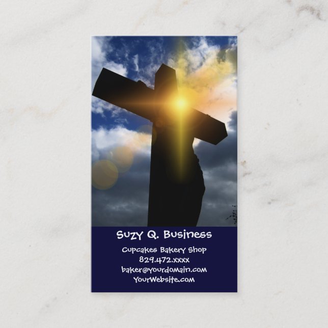 Christian Cross at Easter Sunrise Service Business Card (Front)