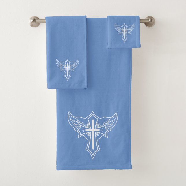 Christian cross bath towel set (Insitu)