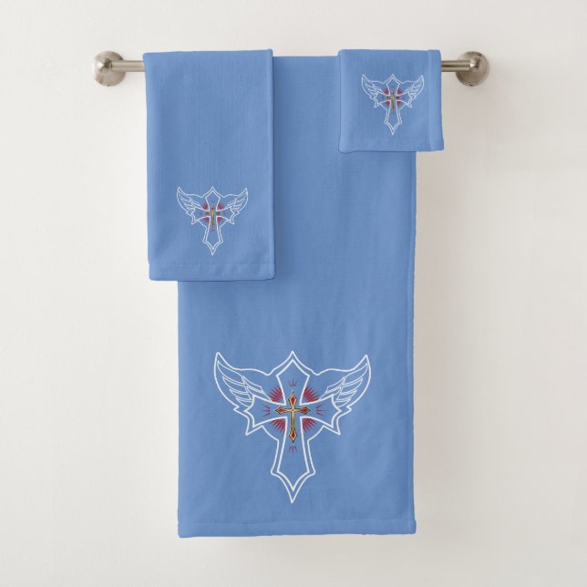 Christian cross bath towel set (Insitu)