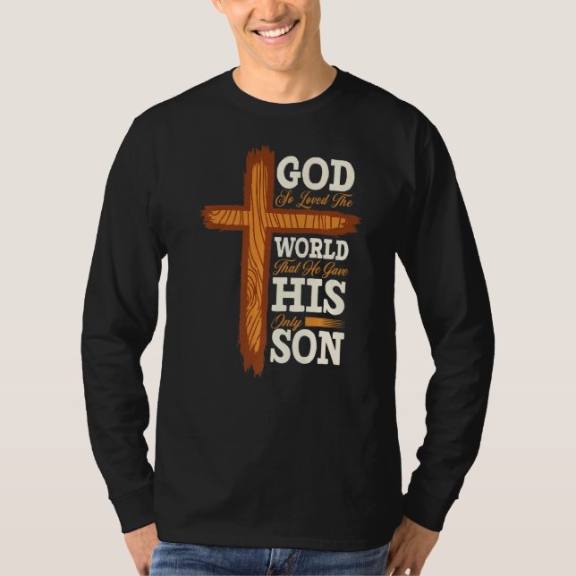 Christian Cross Bible Verse Scripture Faith  T-Shirt (Front)