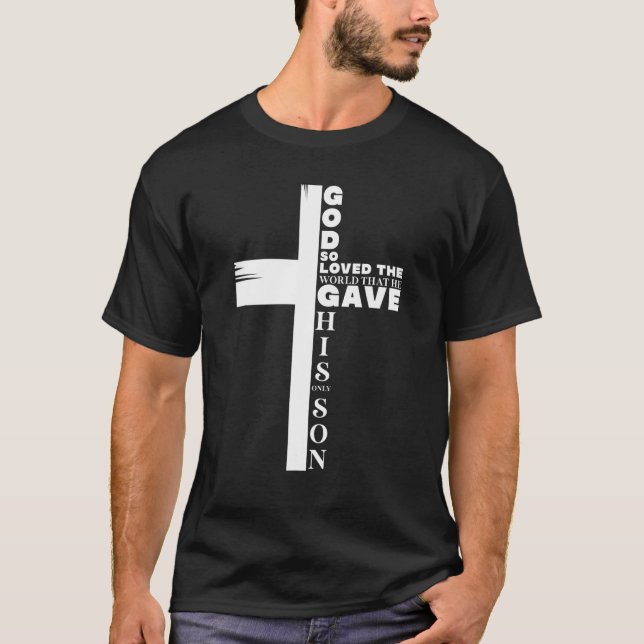 Christian Cross Bible Verse Scripture Religion Fai T-Shirt (Front)