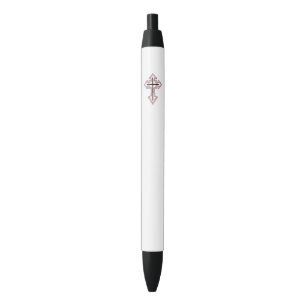 Christian cross black ink pen
