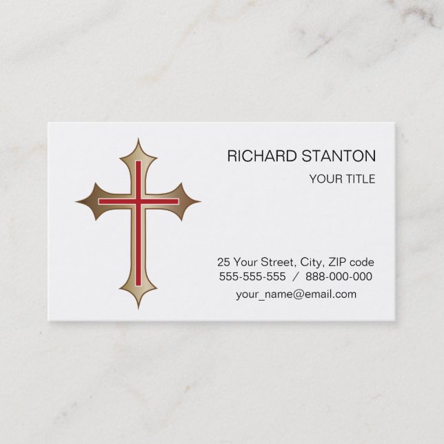 Christian cross business card (Front)