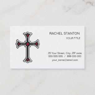 Christian cross business card
