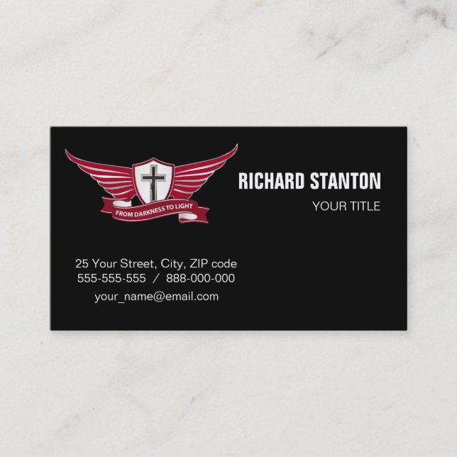 Christian cross business card (Front)