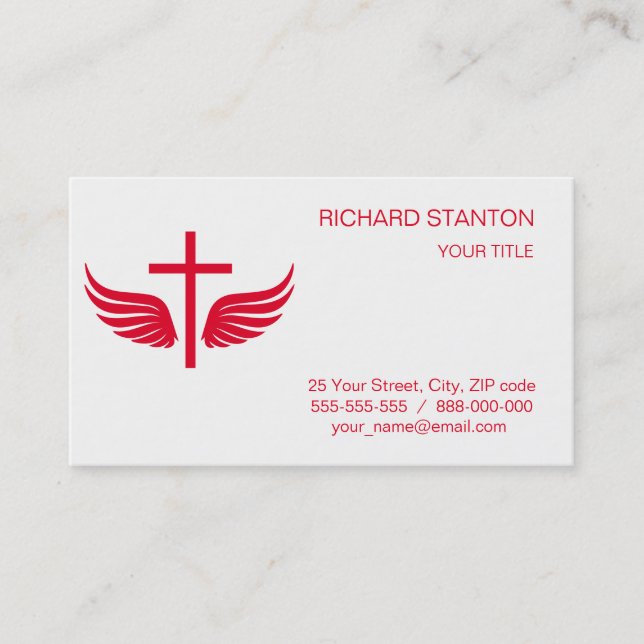 Christian cross business card (Front)