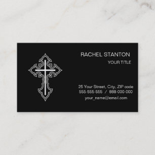 Christian cross business card