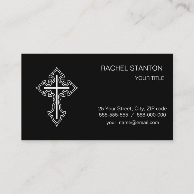 Christian cross business card (Front)