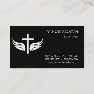 Christian cross business card