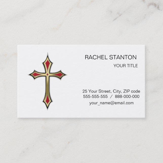 Christian cross business card (Front)