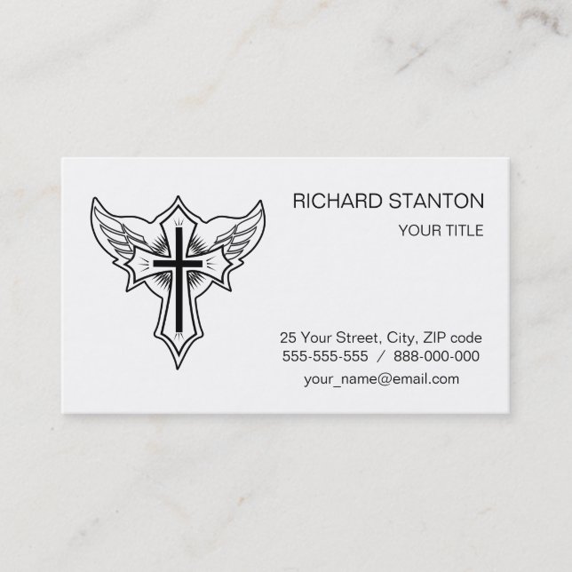 Christian cross business card (Front)