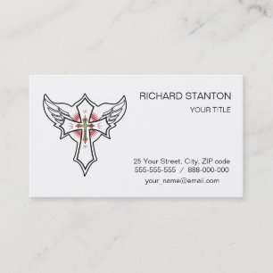 Christian cross business card