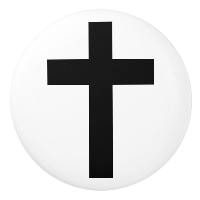 Christian Cross Ceramic Knob (Front)