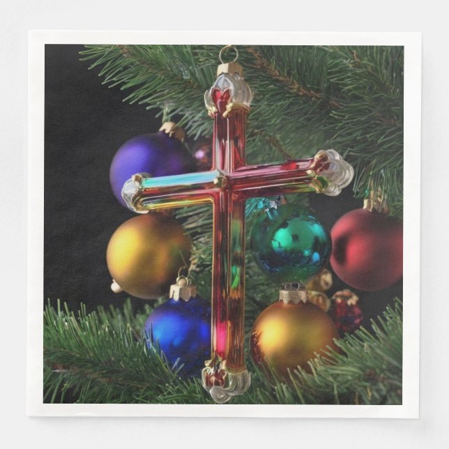 Christian Cross Christmas Napkin (Front)