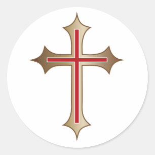 Christian cross classic round sticker