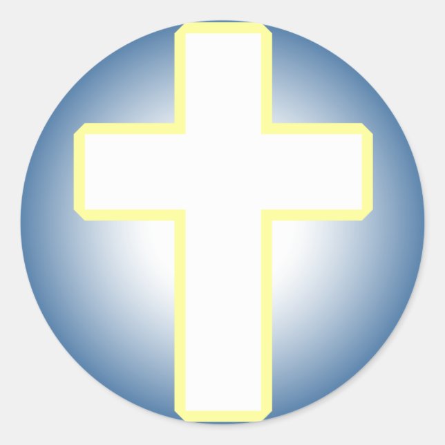 Christian Cross Classic Round Sticker (Front)