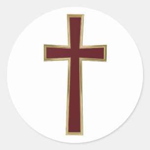 Christian cross classic round sticker
