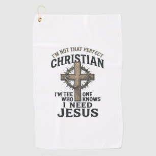 Christian Cross Crown of Thorns Vintage Faith Shir Golf Towel