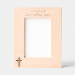 Christian Cross Crucifix Memorial Keepsake  Etched Frames