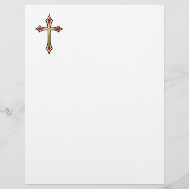 Christian cross custom letterhead (Front)