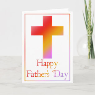 Christian Cross Design 10 Happy Father's Day Card