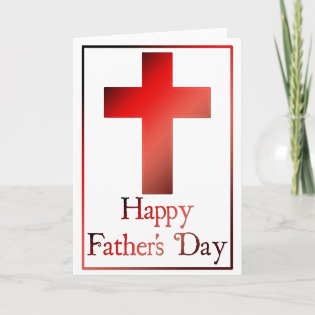 Christian Cross Design 9 Happy Father's Day Card (Front)