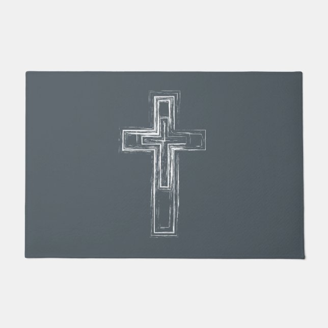 Christian cross doormat (Front)