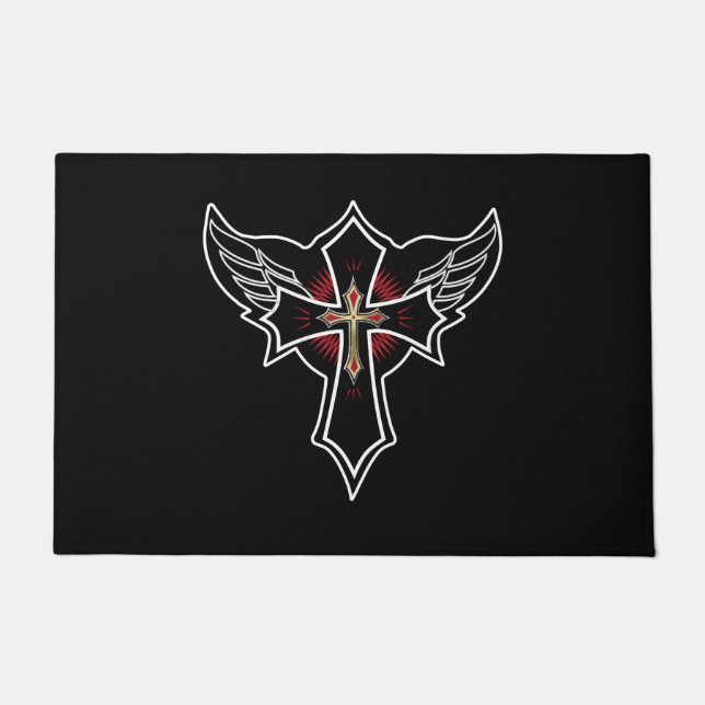 Christian cross doormat (Front)