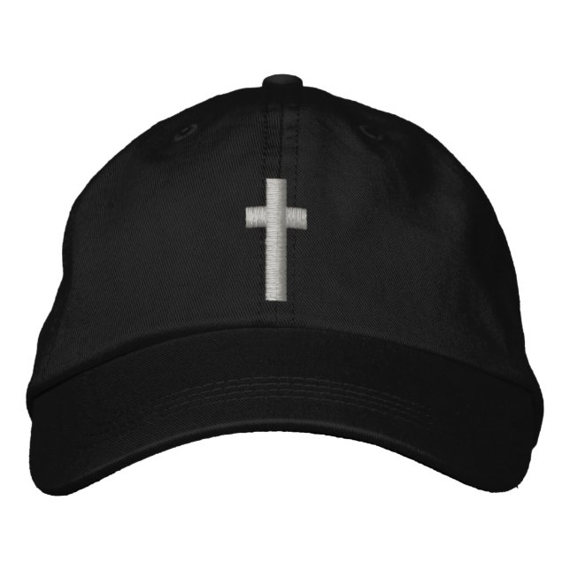 Christian Cross Embroidered Hat (Front)