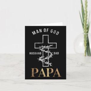 Christian Cross Fathers Day Papa Husband Dad God Card