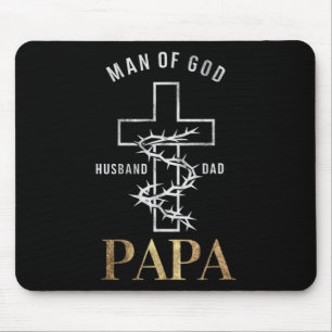 Christian Cross Fathers Day Papa Husnd Dad God Mouse Pad