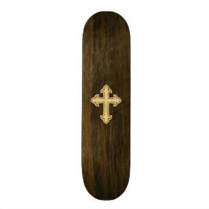 Christian Cross Fleury Maple on Rosewood Skateboard