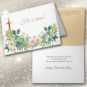 Christian Cross Floral Easter Greeting Card