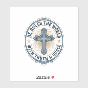 Christian Cross He Rules the World