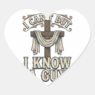 Christian Cross I Know a Guy Vintage Shirt Heart Sticker