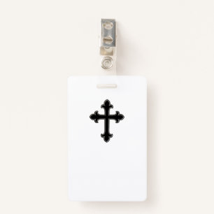 Christian cross ID badge