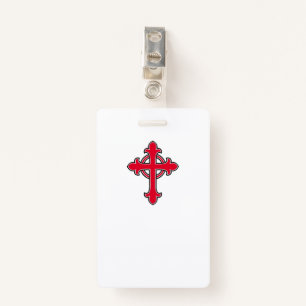 Christian cross ID badge