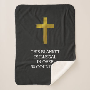 Christian Cross - Illegal in Over 50 Countries Sherpa Blanket
