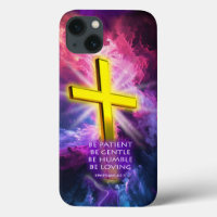 Christian Cross in Gold & Purple Case-Mate iPhone